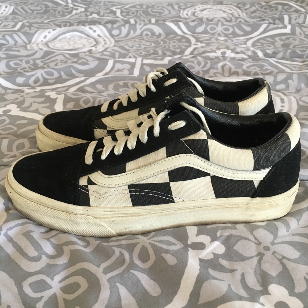 Vans Canvas Black and White block design
